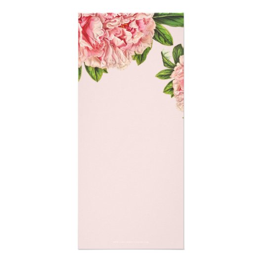 PROMO PRICE SERVICES LIJST roze pony flower floral Reclamekaart (Achterkant)