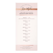 PROMO PRICE SERVICES LIST chic pink gold Reclamekaart (Voorkant)