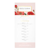 PROMO PRIJS DIENSTEN LIJST rode rozen bloem bloeme Reclamekaart (Voorkant)