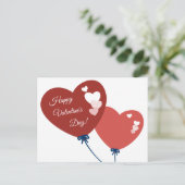 Promo Red Balloon Heart Happy Valentijnsdag Kaart (Staand voorkant)