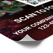Promo zakelijke QR Code Dark Photo Cool Trade Show Poster (Hoek)