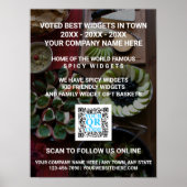 Promo zakelijke QR Code Dark Photo Cool Trade Show Poster (Voorkant)