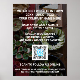 Promo zakelijke QR Code Dark Photo Cool Trade Show Poster