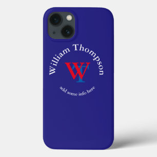 promoot jezelf   logo   monogram rood/blauw Case-Mate iPhone case