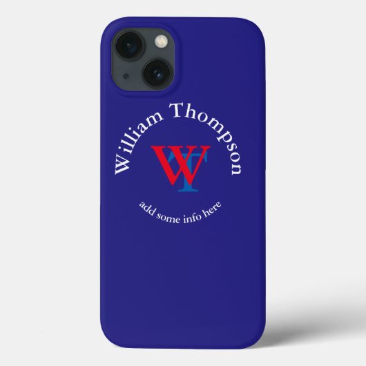 promoot jezelf | logo | monogram rood/blauw Case-Mate iPhone case (Achterkant)