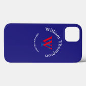 promoot jezelf | logo | monogram rood/blauw Case-Mate iPhone case (Achterkant (horizontaal))