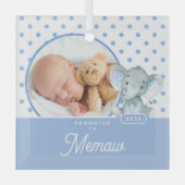 Promoot op Memaw Baby Photo Glas Ornament (Voorkant)