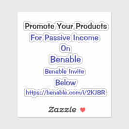 Promoot uw producten op de uitnodigingscode van Be Sticker