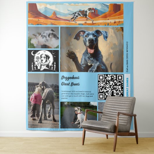 Promote your Great Dane Kennel Tapestry Wandkleed (In situ)