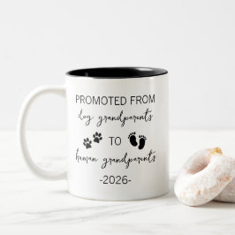 Promoted From Dog Grandparents To Human 2026  Tweekleurige Koffiemok