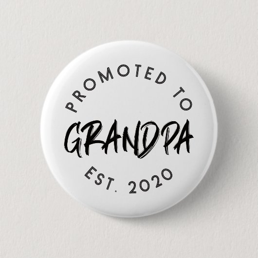 Promoted Grandpa Est.2020 Ronde Button 5,7 Cm (Voorkant)