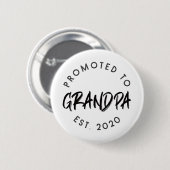Promoted Grandpa Est.2020 Ronde Button 5,7 Cm (Voorkant /achterkant)