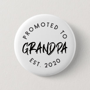 Promoted Grandpa Est.2020 Ronde Button 5,7 Cm