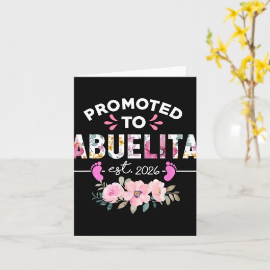 Promoted To Abuelita Est 2026 New Spanish Grandma  Kaart (Gele Bloem)