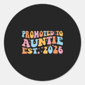 Promoted To Auntie 2026 Future Soon To Be New Aunt Ronde Sticker (Voorkant)