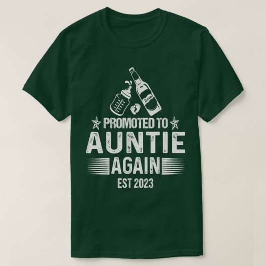 Promoted To Auntie Again Est 2023 Soon To Be Aunti T-shirt (Design voorkant)