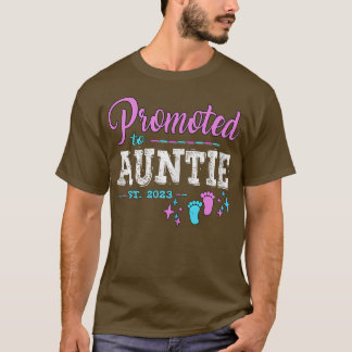 Promoted To Auntie Est 2023  Pregnancy Reveal Girl T-shirt