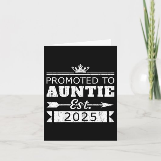 Promoted To Auntie Est 2025 Funny New Aunt Reveal Kaart (Voorkant)