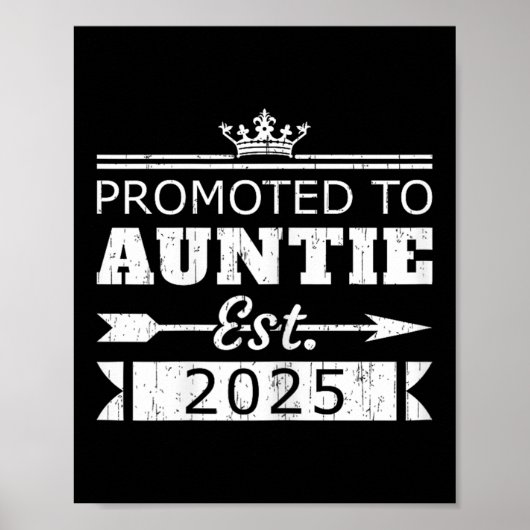 Promoted To Auntie Est 2025 Funny New Aunt Reveal  Poster (Voorkant)