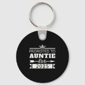 Promoted To Auntie Est 2025 Funny New Aunt Reveal Sleutelhanger (Voorkant)