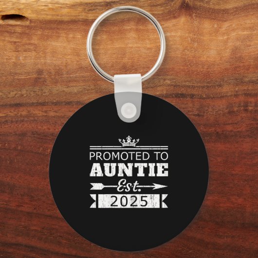 Promoted To Auntie Est 2025 Funny New Aunt Reveal Sleutelhanger (Voorkant)