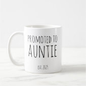 Promoted to Auntie Est 2025 New Aunt Gift Koffiemok (Links)