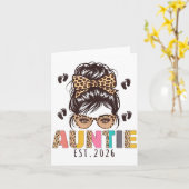 Promoted To Auntie Est 2026 Aunt To Be New Aunt Me Kaart (Gele Bloem)