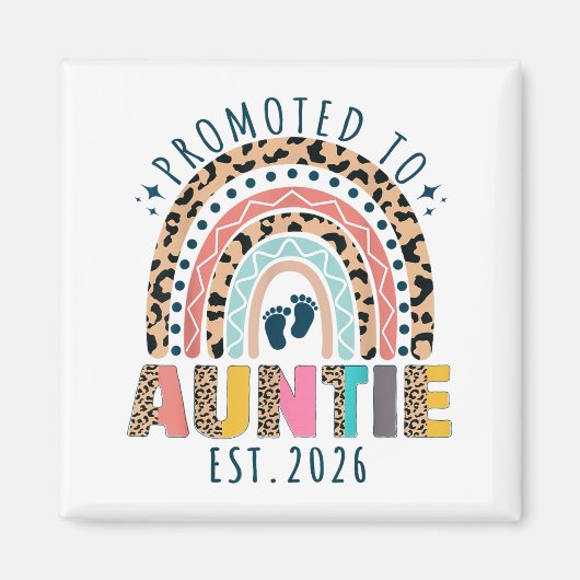 Promoted To Auntie Est 2026 Soon To Be Aunt First  Magneet (Voorkant)