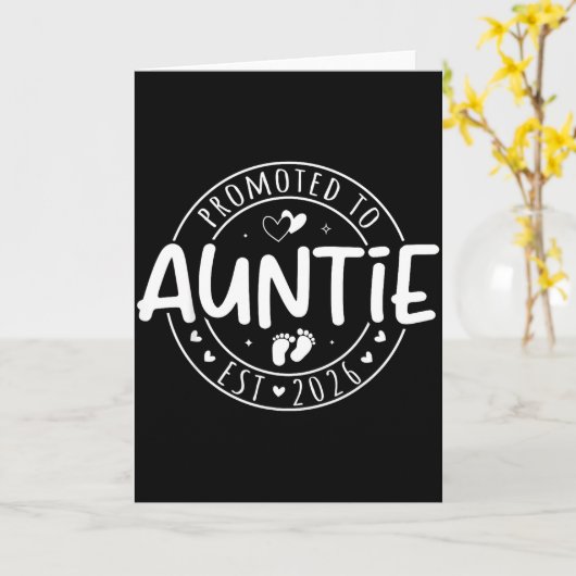 Promoted To Auntie Est 2026 Soon To Be Aunt Funny Kaart (Gele Bloem)