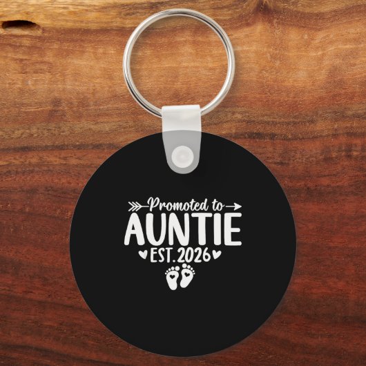 Promoted To Auntie Est 2026 Soon To Be New Aunt Ba Sleutelhanger (Voorkant)