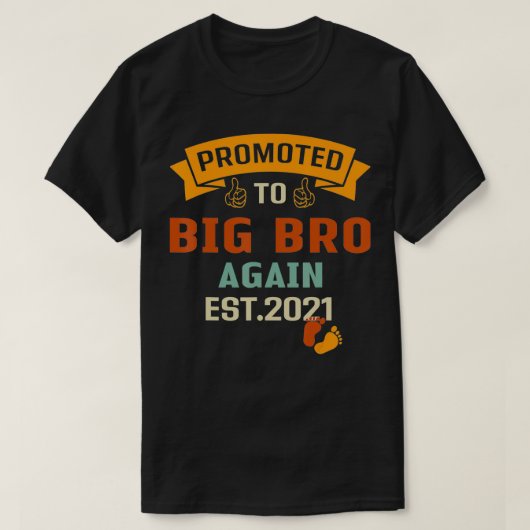 Promoted To Big Brother Again 2021 Older Brothers T-shirt (Design voorkant)