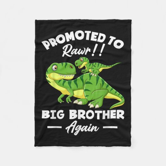 Promoted To Big Brother Again Dinosaur Lover Gift  Fleece Deken (Voorkant)