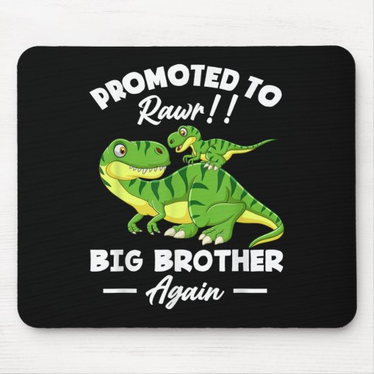 Promoted To Big Brother Again Dinosaur Lover Gift Muismat (Voorkant)