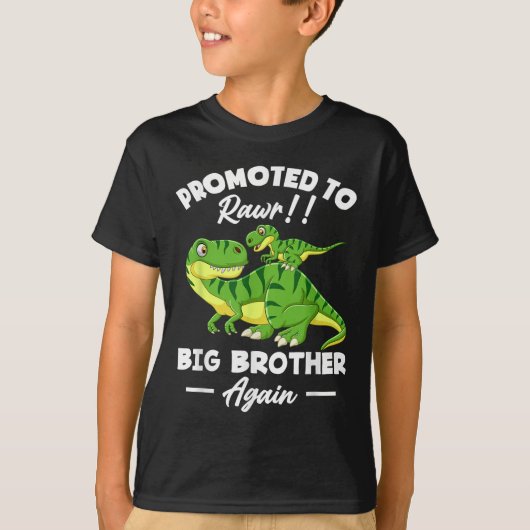 Promoted To Big Brother Again Dinosaur Lover Gift  T-shirt (Voorkant)