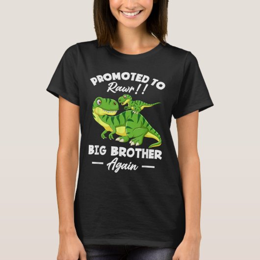 Promoted To Big Brother Again Dinosaur Lover Gift  T-shirt (Voorkant)