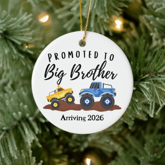 Promoted to Big Brother Dump Truck  Keramisch Ornament (Boom)