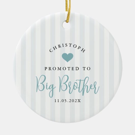 Promoted to Big Brother Photo Year Heart Keepsake  Keramisch Ornament (Voorkant)