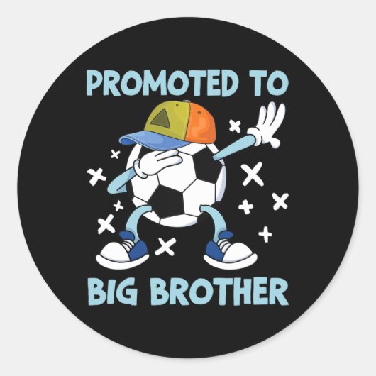 Promoted To Big Brother Soccer Design  Ronde Sticker (Voorkant)