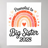 Promoted To Big Sister 2028 New Baby Pregnancy Ann Poster (Voorkant)