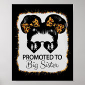 Promoted To Big Sister Leopard Girl Baby Announcem Poster (Voorkant)