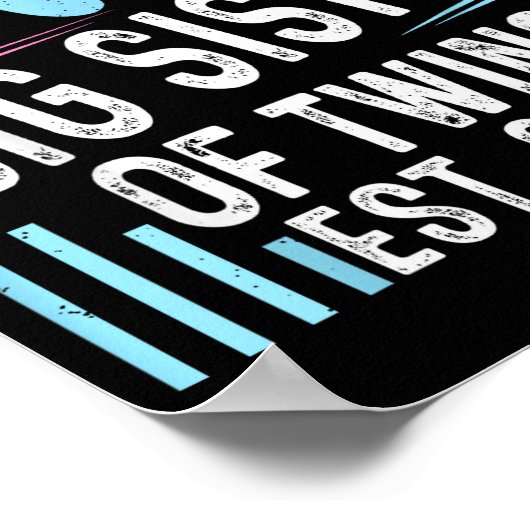 Promoted To Big Sister Of Twins Est 2026 Baby Show Poster (Hoek)