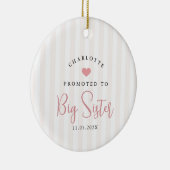 Promoted to Big Sister Photo Year Heart Keepsake Keramisch Ornament (Rechts)