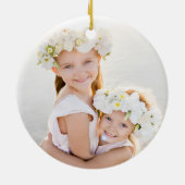 Promoted to Big Sister Photo Year Heart Keepsake Keramisch Ornament (Achterkant)