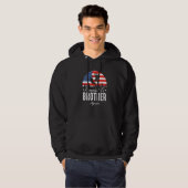 Promoted To Brother Again 2024 US Flag Father's Da Hoodie (Voorkant volledig)