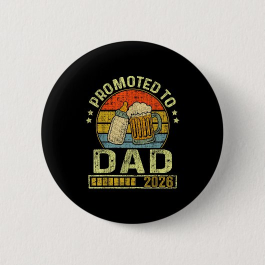 Promoted To Dad 2026 Expecting Baby Funny Soon To Ronde Button 5,7 Cm (Voorkant)