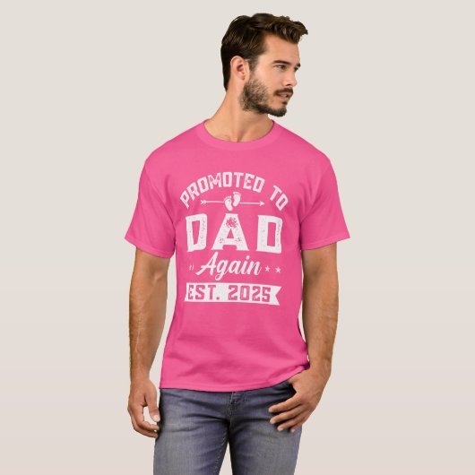 Promoted to Dad Again 2025 Baby aankondiging Sibli T-shirt (Voorkant volledig)