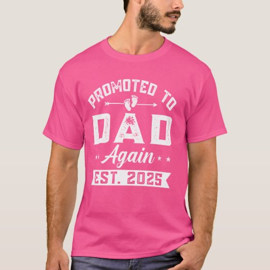 Promoted to Dad Again 2025 Baby aankondiging Sibli T-shirt (Voorkant)
