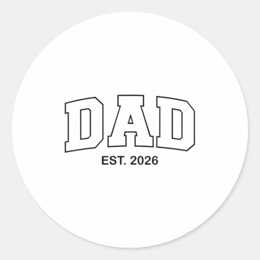 Promoted To Dad Est 2026 Daddy  Ronde Sticker (Voorkant)