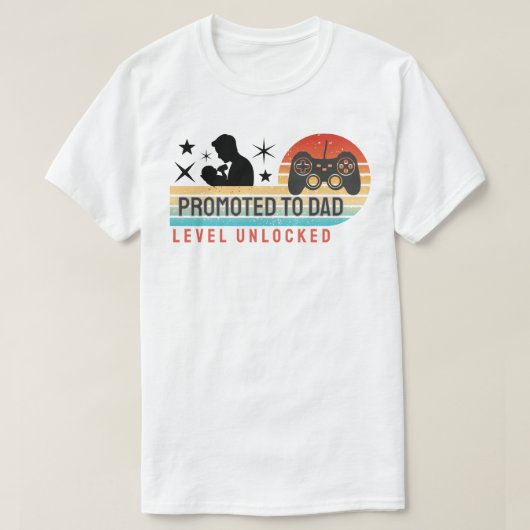 Promoted to Dad – Level Unlocked T-shirt (Design voorkant)