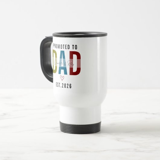 Promoted to Dad | Personalized First Father’s Day Reisbeker (Voorkant links)